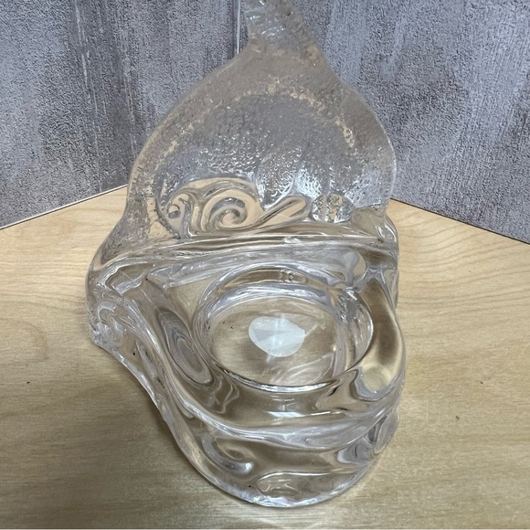 Partylite Dolphin Clear Glass Ocean Waves Tealight Candleholder - Picture 5 of 6